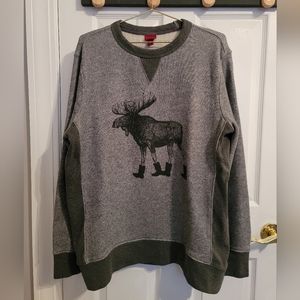 Moose Ribbed and Knit pullover LARGE